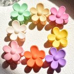 8PCS Flower Decor Cute Jaw Clips Matte Solid Color Hair Claw Clips Strong Hold Non-slip Hair Barrettes Jaw Clamps Headwear Acces