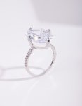 Silver Cubic Zirconia Oval Stone Ring - M l