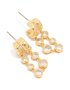Goldair Gold Plated Cubic Zirconia Bezel Double Hoop Drop Earrings