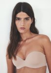 Padded Microfibre Balconette Bra - Beige