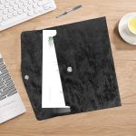 A4 Pu Leather File Folder Business Document Holder Bag Waterproof Portfolio Envelope Case Magnetic Snap Office File Folder