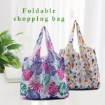 Floral Eco-friendly Reusable Shopping Bag 1PC Polyester Foldable Tote With Shoulder Straps For Grocery Washable And Collapsible