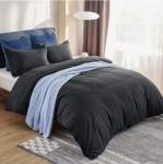 ACE Smte High Quality Fabric Duvet Covet Set Dark Grey Double With Keychain