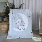 Personalised Fleece Blanket Simple Grey Ellie
