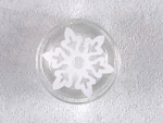 Parts Tile Round 1 X 1 With White Snowflake With 6 Points Pattern 98138PB104