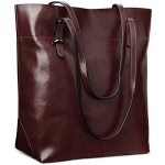 S-zone Vintage Genuine Leather Tote Shoulder Bag Handbag Big Large Capacity 2.0