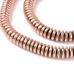 Craftdady 200PCS 6MM Rose Gold Heishi Disc Synthetic Hematite Beads Metallic Smooth Flat Round Coin Disk Imitation Gemstone Loos