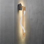 Pulse LED Metal And Rope Wall Light Gold