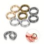 10PCS Golden Silvery 2 Sizes Multi Functional Spring Round Buckles For Purse Keychain Backpack Accessory