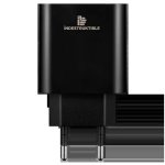 Ind 3.1AMP Dual USB Wall Charger With Micro-usb & Type-c Cab