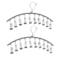 - Stainless Steel Pant Hangers With 10 Rubber Coated Clips - 2 Pack