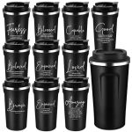 Meanplan 10 Set Father's Day Christian Gift Bible Verse Tumbler Bulk 17OZ Coffee Cup Religious Jesus Tumbler Inspirational Mug F
