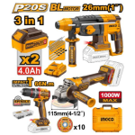 Ingco CKLI25032802 Blower nail Gun circular Saw C w 2BATT+CHARGE 3PCE