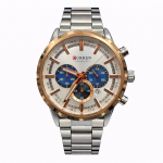 Curren Men's Luxury Quartz Watch - Fashion Stainless Steel Silver Strap