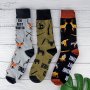 3 Pairs/6 Pairs Men's Game Hunting Print Crew Socks Cotton Socks Christmas Birthday Gifts For Men Dad Husband Grandpa Boyfriend