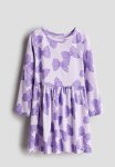 Printed Cotton Dress - Purple