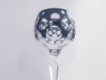 Coloured Crystal Wine Goblet Grey black Each
