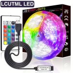 Lcutml LED Strip Lights For Bedroom 91.44-3048.0CM With IR24KEY Remote Control Multiple Dynamic Modes Easy To Install Length Can