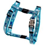 Rogz Lapz 13mm Small Trendy Adjustable Dog H-harness Blue Bones