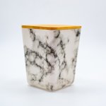 Square Storage Canister With A Bamboo Lid - Marble