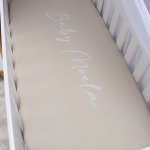 Cot Fitted Sheet A Plain Beige With Name