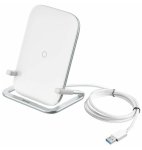 Baseus 15W Qi Fast Charging Wireless Charger Stand White