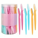 40-PIECE Eyebrow Razor Set With Safety Covers - Stainless Steel Facial Hair Trimmer For Women & Men Ideal For Body & Face Hair S