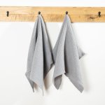 Waffle Weave KITCHEN Towel Set 2 Pack - Light Grey