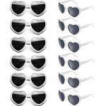 Sunovelties 12 Pack White Heart Sunglasses For Women Bulk Fun Heart Shape Party Glasses