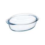 Essentials 4LT Glass Oval Casserole With Lid Clear