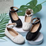 Trendy Elegant Solid Color Mary Jane Shoes For Girls Breathable Lightweight Dress Shoes For Party Wedding All Seasons