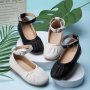 Trendy Elegant Solid Color Mary Jane Shoes For Girls Breathable Lightweight Dress Shoes For Party Wedding All Seasons