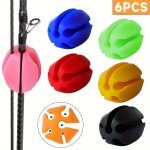 6 Pieces Silicone Fishing Rod Holders: Lightweight 5 Hole Design Fishing Accessories - Includes Rod Egg