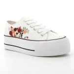Pierre Cardin Bouquet 3 Flower Lace Up Sneaker - White - 8