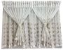 3M Kitchen Curtain Full Embroidered Linen 1805 Voile 2 Layer