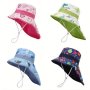 1pc Animal Cartoon Print Children's UV Protection Sun Hat With Neck Cover And Chin Strap For Beach Hiking 52cm