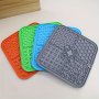 Silicone Square Dog Lick Mat With Suction Cups - Slow Feeder Pet Placemat For Healthy Eating & Dental Care