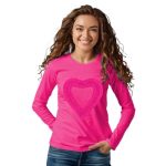 Ipuang Big Girls' Heart-shaped Long Sleeve T-Shirt 10 Hot Pink
