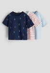 3-PACK T-shirts - Dark Blue & Anchors