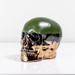 Backbone Human Skull - Forest Green & Bronze