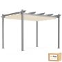 3M X 3M Pergola Gazebo With Adjustable Shade For Patio
