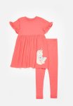 PoP Candy Applique Dress & Legging Set - Pink