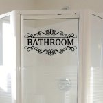 1PC Black Bathroom English Decorative Bathroom Sticker Self-adhesive Removable Pvc Sticker Suitable For Bathroom Decoration Stic