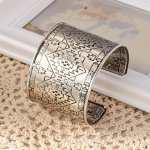 Boho-chic Vintage Silvery-plated Open Cuff Bracelet For Women - Perfect For Daily Wear & Vacations