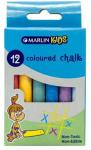 Marlin Kids Coloured Chalk Pack Of 12 Non-toxic Non Edible Allows For Smooth Drawing And Writing On Chalk Board Retail Packaging