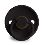 Rope Latex Baby Pacifier - Jet Black Size 1