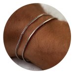 2PCS Silvery Bracelets For Men Double Layer Figaro Bracelets 2MM Cuban Snake Bracelets For Women Men