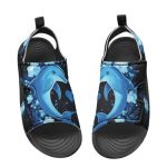 Pointodoor Boys Dolphin Sandals Kids Open Toe Outdoor Hiking Sandals Lightweight Athletic Beach Water Sport Shoes Adjustable Us