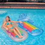 Colorful Inflatable Sea Mattress With Backrest - White