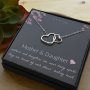 Silver Color Interlocking Hearts Necklace Mother Daughter Necklace With Blessing Card For Women Unique Birthday Gift Idea Mother's Day Gifts For Mom